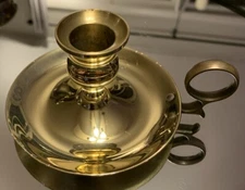 Baldwin single finger candle stick holder brass