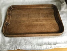c1900 Edwardian Solid Oak Moulded Edge Jointed Corners Serving Tray.