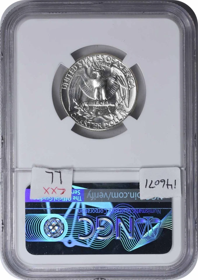 1963 Washington Silver Quarter Type B Reverse FS-901 MS66 NGC - Image 2 of 2
