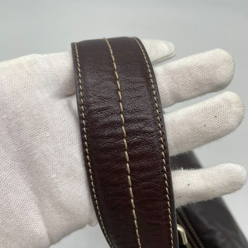 Gucci Hobo Bolso de Hombro Bolso de Mano Cresta Logo Cinta Cuero Marrón 181492 Auténtico - Imagen 13 de 24