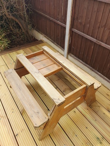 Children's Handmade Wooden Garden Table Bench - Picture 5 of 5
