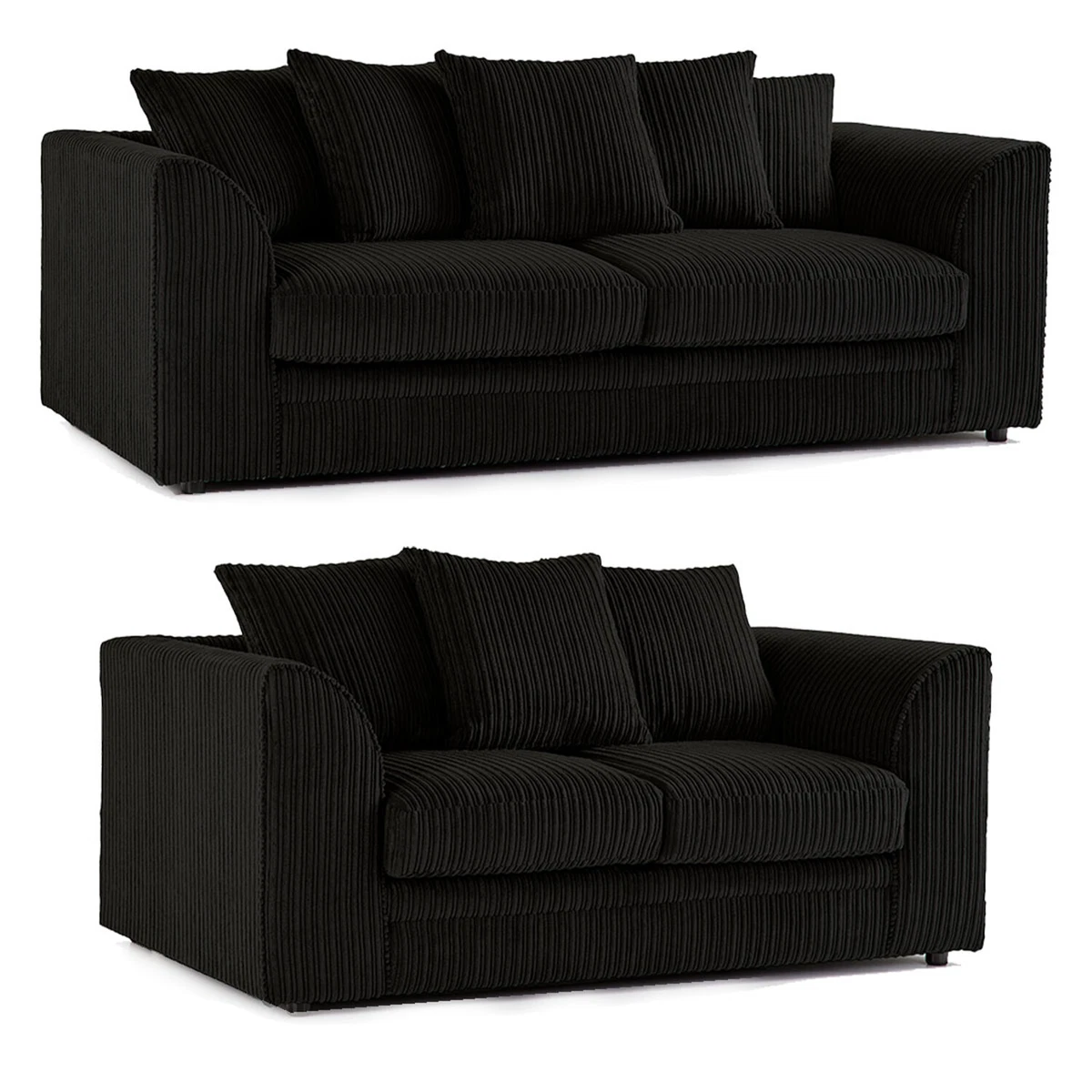 Black corduroy sofa deals