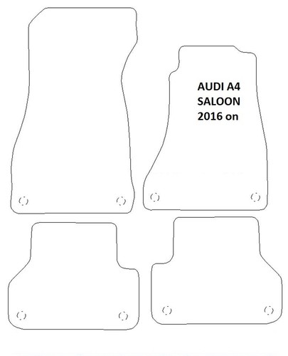 Alfombrillas coche para AUDI A4 & S LINE 2016 EN ALFOMBRA A MEDIDA ROJO BRILLANTE CON 8 CLIPS - Imagen 2 de 3