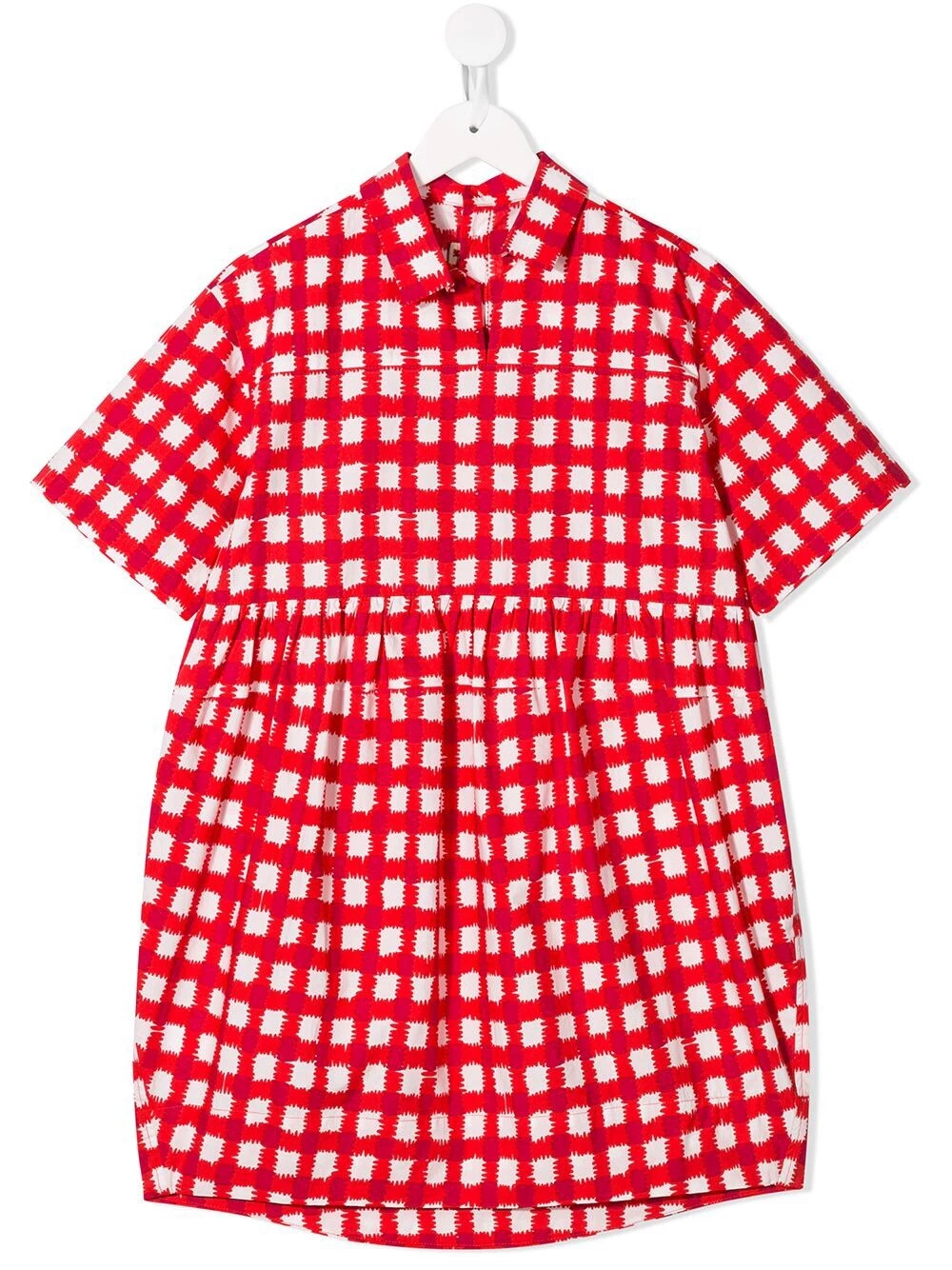 MARNI 12 Years Girls Teen Collared Gingham Summer School Dress Red White Checks