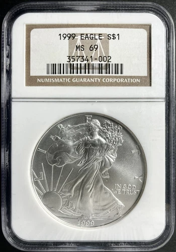 1999 American Eagle Silver Dollar $1 NGC MS-69 – KM 273
