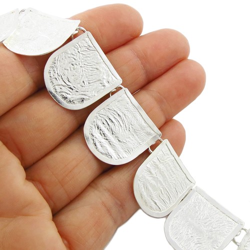 Maria Belen Taxco Silver Necklace Sterling 925 Reticulated Ladies Silver Necklet - Picture 6 of 6