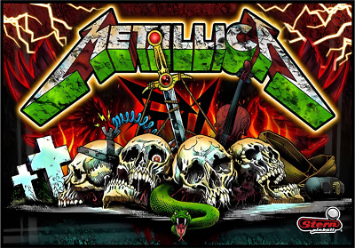 Stern METALLICA Pinball Machine Custom TRANSLITE #2 Fits DMD not LCD Stern Model
