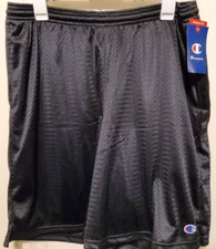 Champion Men's Mesh Shorts With Side Pockets 9" Inseam Black Size XL - NEW W/TAG