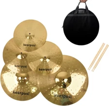 Cymbal Pack Alloy Cymbals Drum Cymbal Set 14"/16"/18"/20" plus Free Cymbal Bag 5