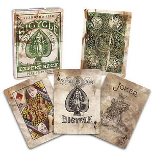 EXPERT BACK BICYCLE GREEN HISTORIC 1895 DECK PLAYING CARDS BY USPCC MAGIC TRICKS - image 2 of 2