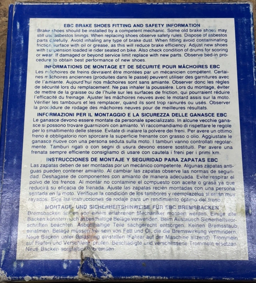 Zapatas de freno EBC Kodiak Bruin YFM 350 Big Bear YFM250 Wolverine Grizzly YFM350 Foto 3 de 3