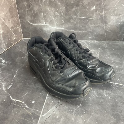 Nike Air Max 90 Leather Junior Black Size Uk USED CD6864