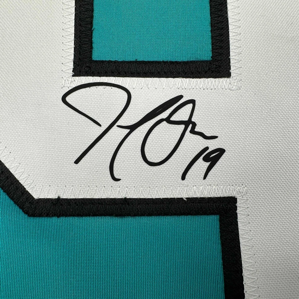 Camiseta deportiva facsímil autografiada Joe Thornton San Jose verde azulado reimpresión talla XL para hombre Foto 2 de 4