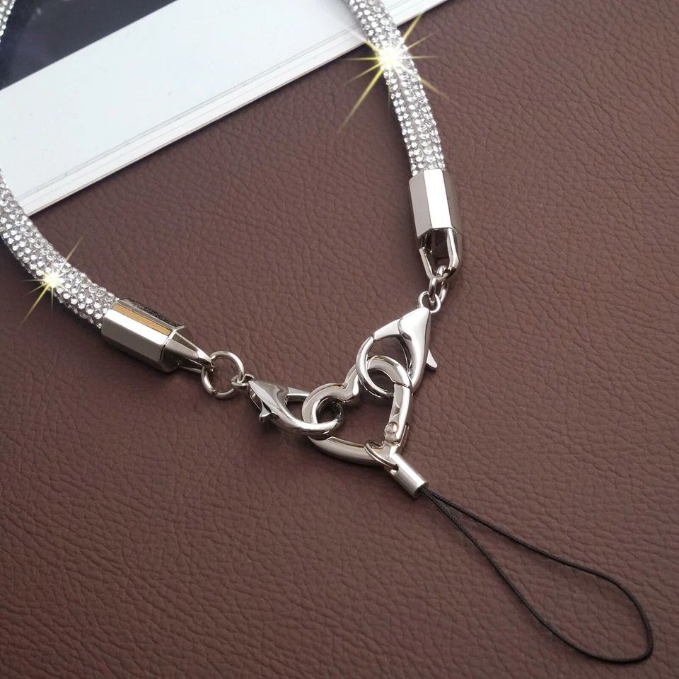 Bling Sparkle Cell Phone Charms Strap Lanyard Case Wristlet Keychain for Women - Image 2 of 4