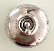 Larger Vintage Ceramic & Aluminium Light Switch Dolly Toggle Deco 2-Pole