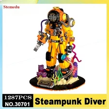 1287PCS Steampunk Diver Building Blocks Set Detailed Desktop Model for Adults