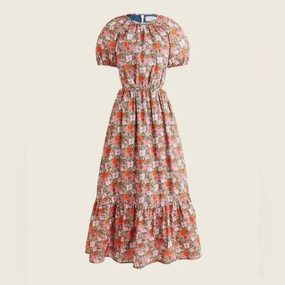 J. CREW Side Cutout Organic Cotton Dress Liberty Meadow Song Fabric Floral {3M4}