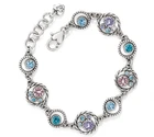 Brighton Halo Blue Purple Pink Crystal Bracelet NWT $78