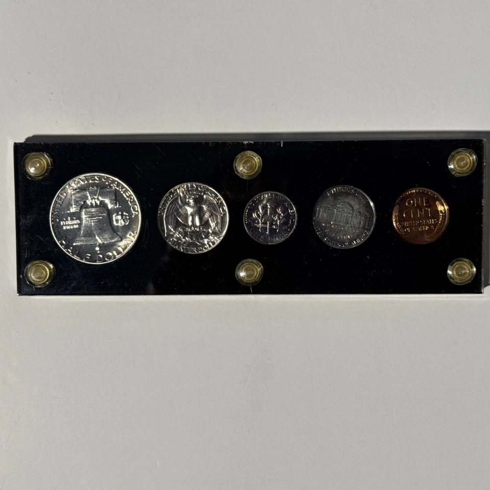 1951 U. S. MINT PROOF SET in Black Plastic Holder 5 coins (3 are 90% silver) - Image 2 of 2