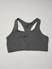 Nike Pro Dri-FIT Sports Bra Size L Large Gray Racerback Padded Medium Support