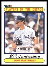 Don Mattingly 1990 Fleer #626 Yankees MLB READ FREE SHIPPING AutographDen