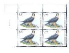 Belgium. Definitive. Fauna. Birds 2008. Block of 4.