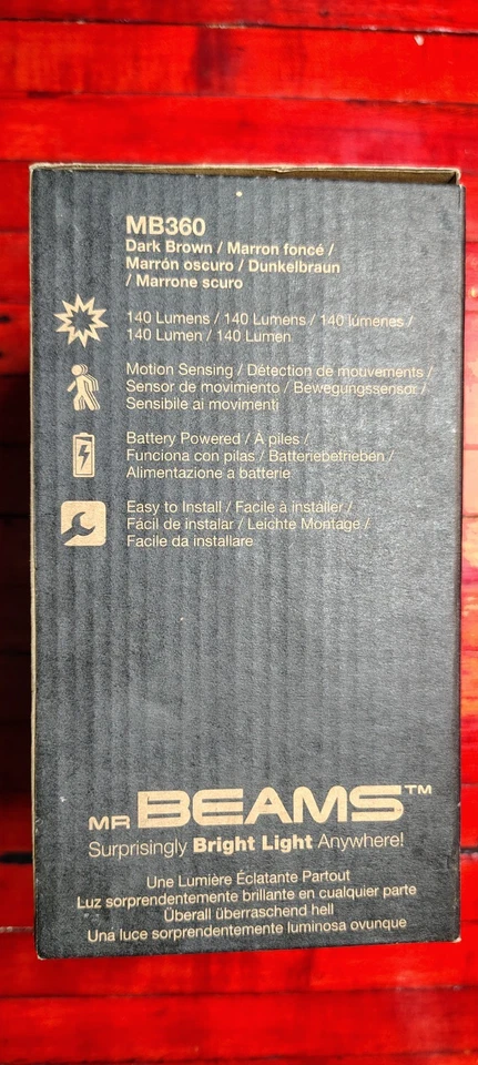 NEW Mr. Beams MB360 Wireless LED Spotlight Motion Sensor (Dark Brown) - Image 2 of 4