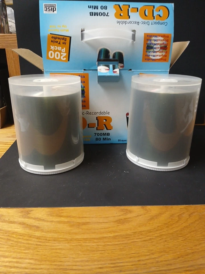 Paquete CD-R 200 en husillo 700 mb 80 min medios digitales multi velocidad hasta 16x Foto 2 de 3
