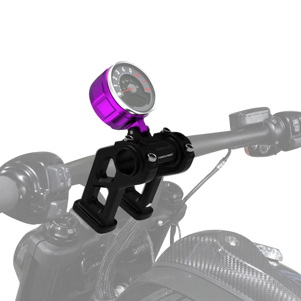5” Tall Riser Kit with 4" Purple Gauge Bracket for Harley 18-2025 Fat Bob FXFB — 第 3/4 张图片
