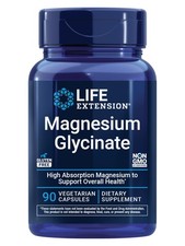 Life Extension Magnesium Glycinate, Heart Health, Bone 90 Count (Pack of 1)