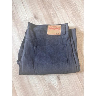 LIME TREE & CO Mens Jeans W42 L30 Dark Wash Straight Fit Denim Pants