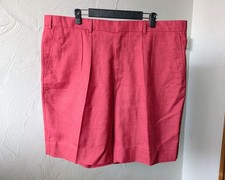 Islander Linen Blend Coral Shorts - The English Sports Shop Bermuda - Size 42