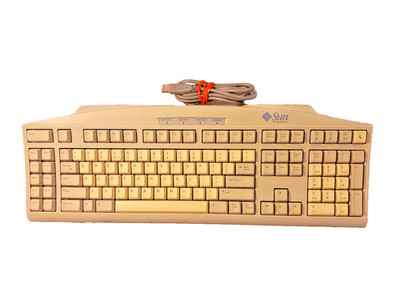 Sun Microsystems Typ 6 Tastatur USB Zifferntasten Funktionstasten vergilbt