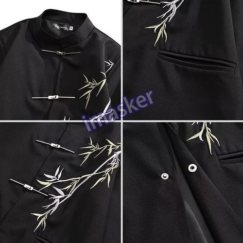 Ethno Stil Herren Anzug Tang Stil Chinesische Stickerei Langarm Hose & Jacke - Bild 17 von 19