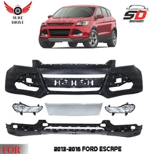 Front Bumper Cover Fascia & Fog Light Assembly Kit For 2013-2016 Ford Escape