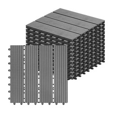 Interlocking WPC Composite Decking Tiles Outdoor Balcony Wood Effect Patio Tiles