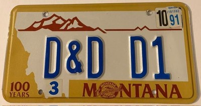 D&D D1 Vanity License Plate Montana J Dungeons & Dragons Descent Into the Depths