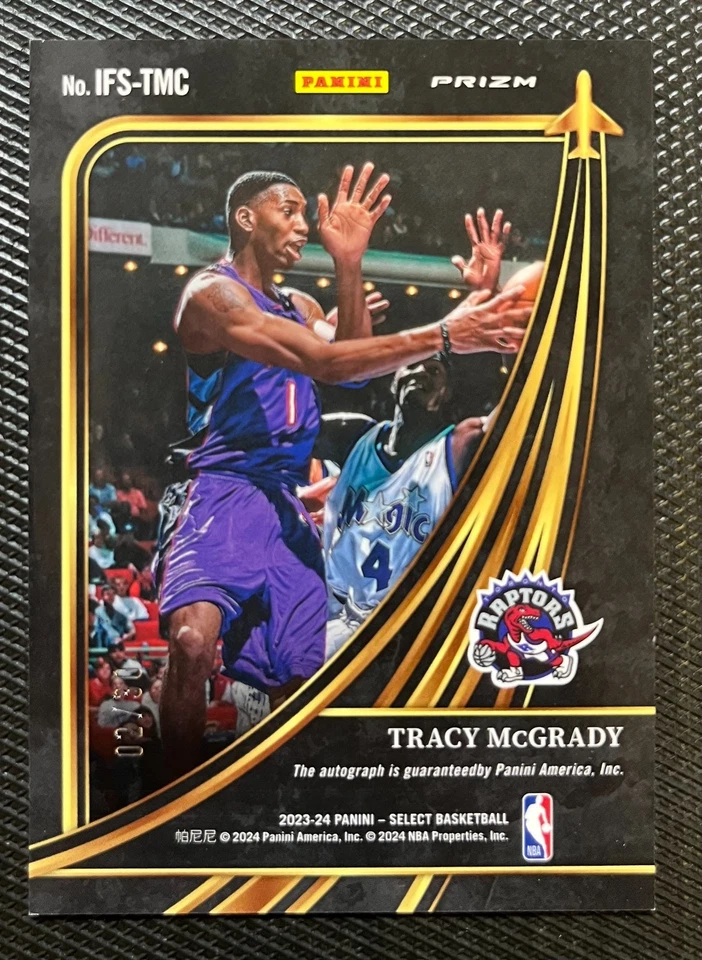2023-24 Panini Select - In Flight Signatures Tracy McGrady 02/30 Toronto Raptors Foto 2 de 2
