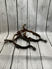 Antique Hand Forged Iron Western Spurs 5-Point Star Rowel Rustic Cowboy