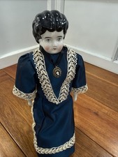 1860 Civil War Era China Head Doll, 10" Nice Lace Outfit and Body Cameo Necklace