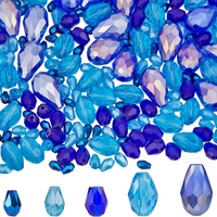 1 Box 280 StüCk 5 Stile Blaue Tropfen Kristallperlen Facettierte Glasperlen Lose