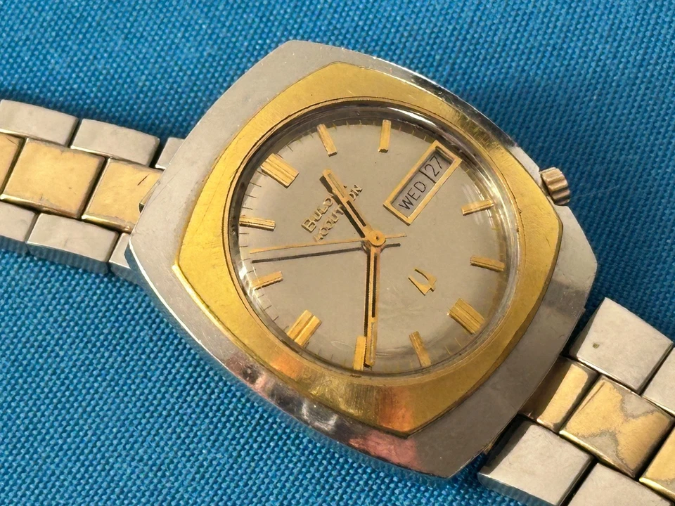 Rarissimo Bulova Accutron cal. 2182 perfettamente funzionante acciaio lamin. oro - Immagine 4 di 4