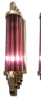 1 PC VINTAGE ART DECO RED GLASS ROD AND BRASS WALL SCONCE LIGHT SKYSCRAPER # G19