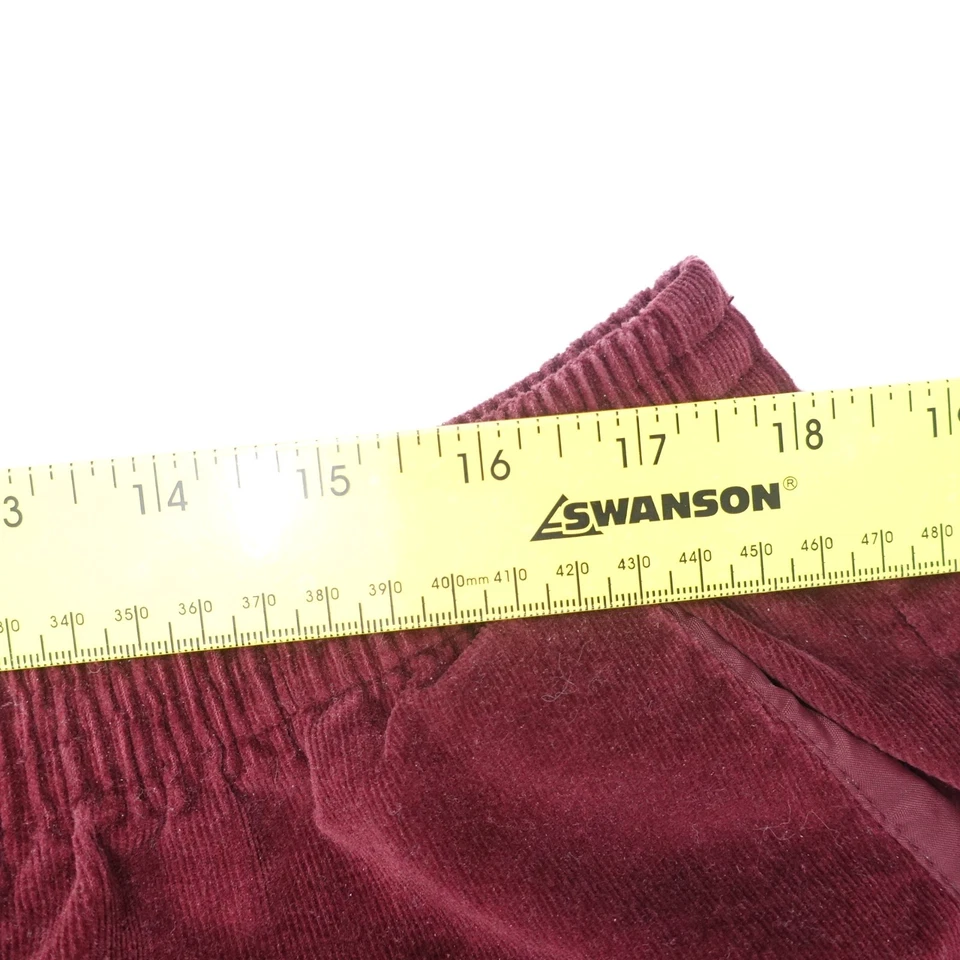 Alfred Dunner Corduroy Pants Womens 20W Burgundy Stretch Straight Leg Pockets - Image 4 of 4