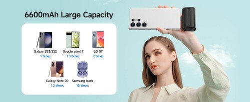NEWDERY 6600mAh USB-C Power Bank – Mini Fast Charger for Galaxy, Pixel, Android - Picture 9 of 13