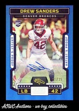 2023 Score Artist's Proof Autographs #377 Drew Sanders RC #d 01/35