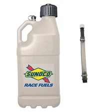 Sunoco Racing Tan 5 Gallon Race Utility Jug with Deluxe Filler Hose