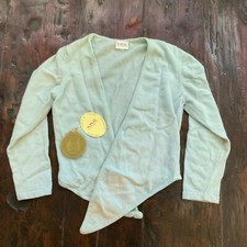Vintage N.PEAL 100 Fine Cashmere Baby Blue Open Wrap Sweater