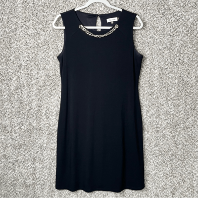 Calvin Klein Dress Women's Medium Black Jersey Stretch Knit Sleeveless Shift | eBay Calvin Klein Dress Women's Medium Black Jersey Stretch Knit Sleeveless Shift | eBay