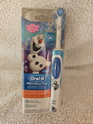 Oral-B Pro Health Jr Rechargeable Toothbrush w/ 2 Brush Heads Frozen New 